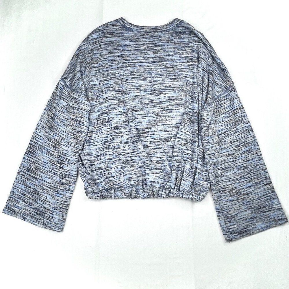 Aerie Cinched Long Sleeve sweatshirt Top Blue - Picture 2 of 8